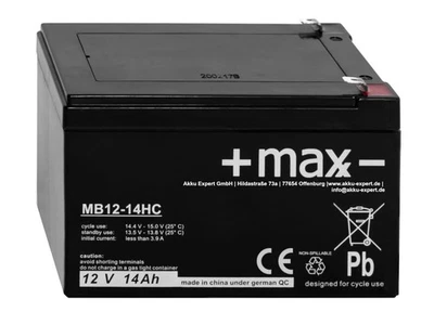 +MAXX- Akku kompatibel E-SCOOTER MZ CHARLY ELEKTROROLLER 12V 14Ah AGM Blei Vlies Accu