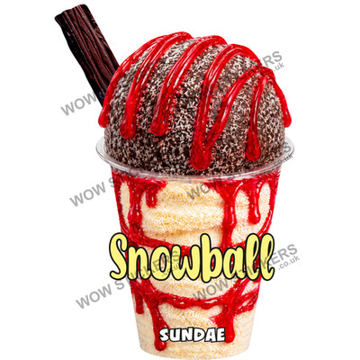 Eiswagen Aufkleber Schneeball Flocke Scoop Eisbecher Decal (Größe wählbar)