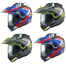 Casco Moto Arai Tour X5 Trail Adventure Doppio Sport Rosso Blu Giallo