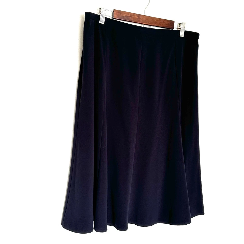 Falda Kim Rogers Para Mujer Talla 16 Azul Midi Cremallera Lateral Línea A Sólida Foto 2 de 4