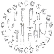 Ear Cuff Earrings Set for Women Adjustable Fake Earring Cuffs Non Piercing