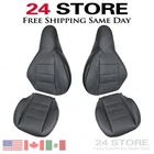 For 1997 to 2004 Porsche Boxster Driver & Passenger Leather PERF Seat Cover Blk
