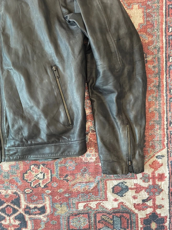 CHEVIGNON BIKER RETRO VINTAGE LEDERJACKE SCHWARZ CASUAL GR. XL - Bild 3 von 4