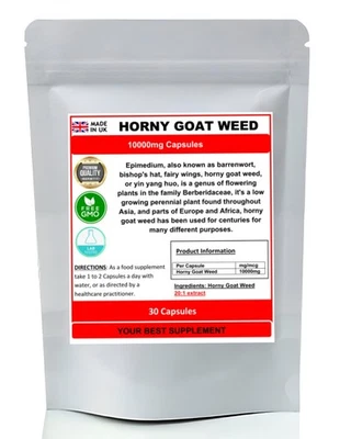 YOUR BEST SUPPLEMENT Horny Goat Weed Extract Capsules 10000mg (Pure, No Additives)
