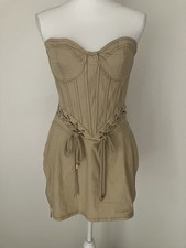 Pretty Little Thing Bodycon Corset Dress Size US 10 With Rope Detail