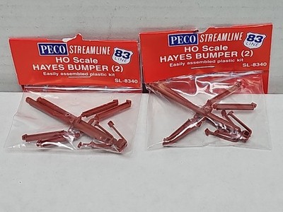 2 × Peco HO Scale Track - Code 83 Streamline Hayes Train Bumpers (2 Pack)