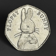 2018 Flopsy Bunny 50p Pence Coin