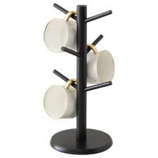 Coffee Cup Stand Mug Holders with 6 Hooks for Countertop Cup Rack