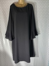 BNWT Womens Evans Plus Size Uk 24 Black 3/4 Sleeve Knee Length Lined Dress