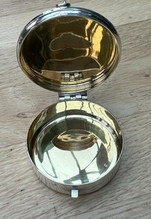 Solid Sterling Silver Holy Communion Pyx Wafer Box by Mark William Munson.
