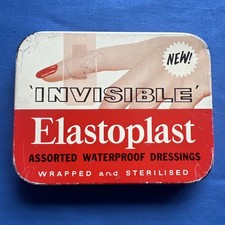 Vintage Elastoplast Invisible Assorted Waterproof Dressings Tin