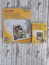 (2) Kodak Premium Photo 50 Sheet Gloss 8.5 x 11 & 100 4x6 Photo Paper High Gloss