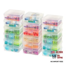 Clear Storage Cases - 18-Pack - Made in USA - Plastic Bead - Small