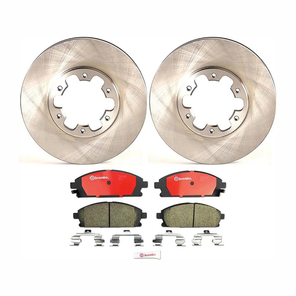 Juego de 6 pastillas y rotor de freno de disco delantero Brembo para Infiniti QX4 1997 Foto 2 de 4