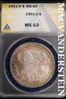 1901-O Morgan Dollar-ANACS MS 63 Brilliant Uncirculated #SLM527