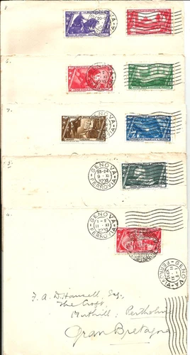 9 March on Rome Complete Series Envelopes 1932. Travel to Great Britain