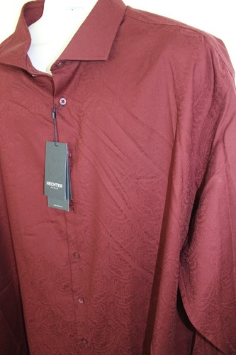 DANIEL HECHTER MAROON L/S DRESS SHIRT SZ: 4XLT 4XT XXXXLT NWT - Picture 2 of 3