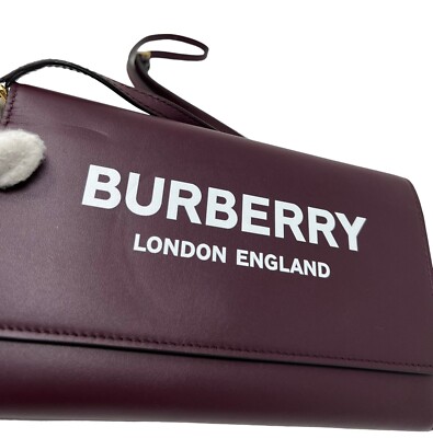 Burberry Hazelmere Printed Logo Leather Mahogany Red