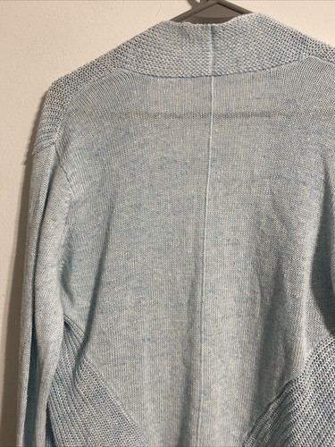 Eileen Fisher Leinen Strickjacke Pullover Damen S blau meliert Staple Boho Coastal - Bild 10 von 11