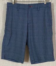O'Neill Men's Size 30 Blue  Gray Plaid Hybrid Casual Walking Board Shorts