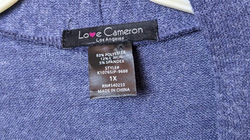 Love Cameron blu-grigio ardesia linea lunga cadigan 1x maglione topper aperto davanti - Foto 2 di 3