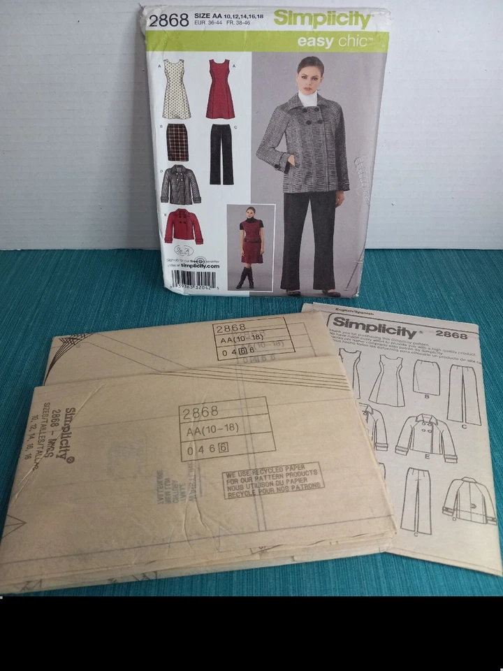 2868 Simplicity Sewing Pattern. Misses pants, skirt, jacket & jumper. Sz 10-18 - Image 2 of 3