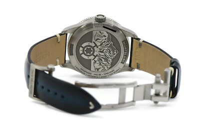 Montblanc Man Watch 1858 Geosphere Titanium Worldtimer Blue Steel