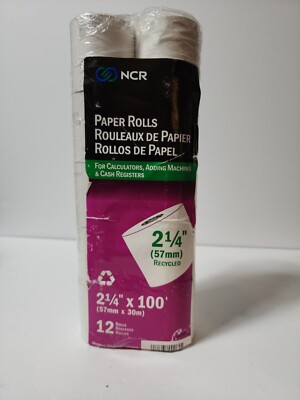 NCR PAPER ROLLS  2 1/4''  X 100'  10 ROLLS OPENED PACKAGE **ONLY 10 ROLLS**