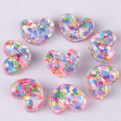 10/20Pcs 16*20mm Round Sequins Heart Resin Flatback Crystal Bags Home Decor DIY - Picture 1 of 8