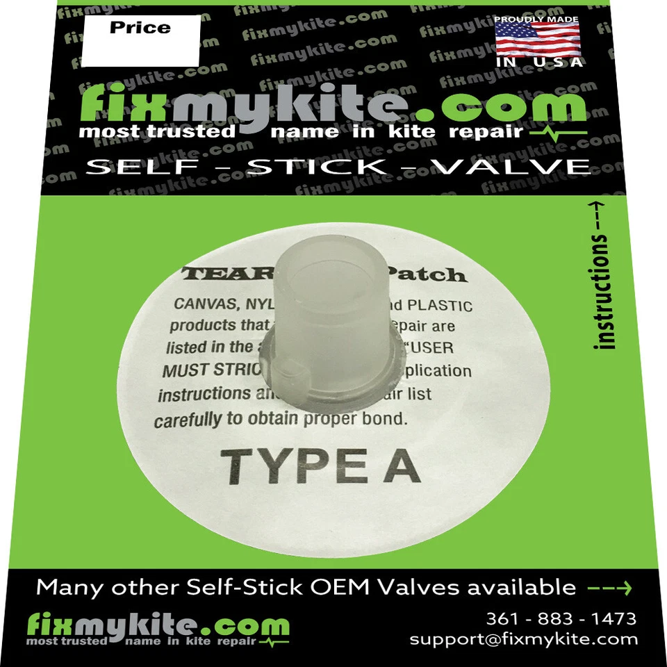 FixMyKite Self Stick Naish Female Octopus Kiteboarding Kite Bladder Repair Valve