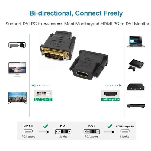 .HD zu DVI Adapter 24+1 Zweiwegekonvertierung TV Computer zu Monitor Anschluss - Photo 6/12