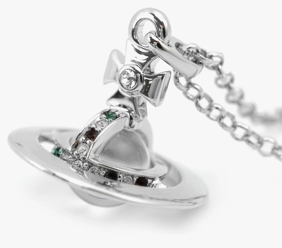 Vivienne Westwood маленький шар подвеска ожерелье серебряный цвет новый без коробки или сумки - Изображение 2 из 4