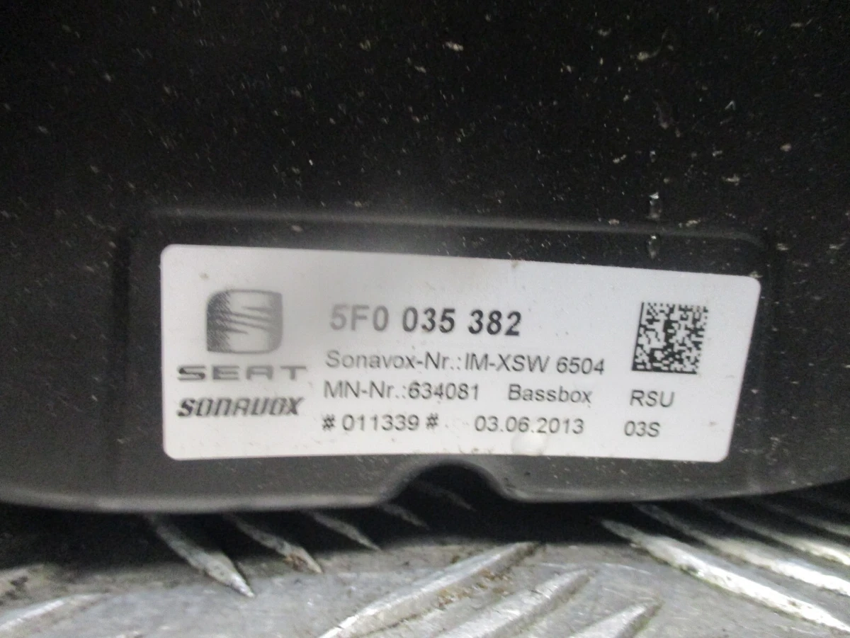 2015 GENUINE SEAT LEON FR SUBWOOFER REAR BOOT 5F0035382 | eBay 