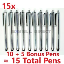 15x = 10 +5 FREE SILVER Universal Metal Stylus Touch Screen Pen Stocking Stuffer