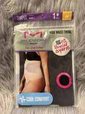 Maidenform Flexees Shapewear Womens Size Medium High Waist Thong Soft Seamless