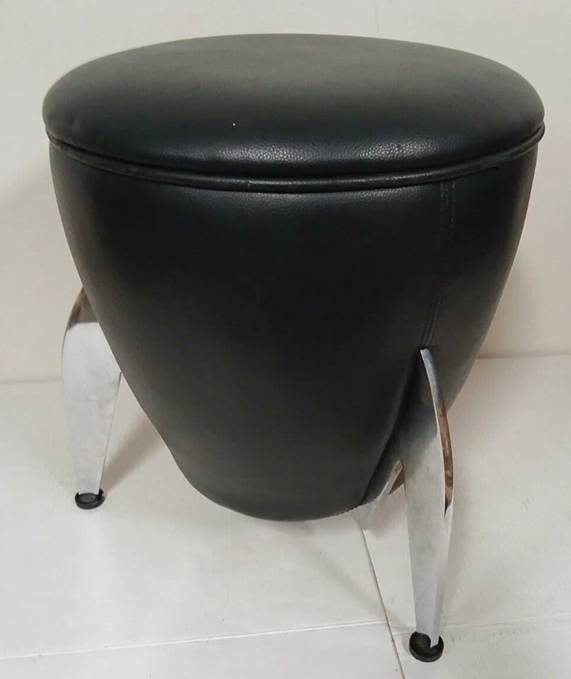 Reposapiés retro estilo cohete vintage años 70 imitación cuero cromo era espacial cromado Foto 3 de 4