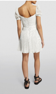 self portrait polka dot mini dress Polka Dot Satin Tie Side Mini Dress self-portrait-US