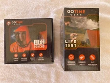 Outdoor Go Time Gear - (1) two-person Emergency Survival Tent + 2 Ponchos 