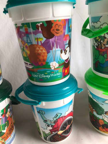 Disney Parks Walt Disney World Popcorn Bucket's with lids - Lot of 7 - Picture 3 of 6