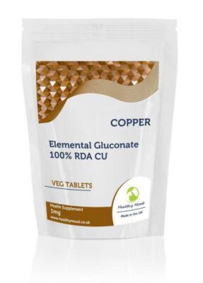 Copper 1mg 30 Tablets HMElemental Gluconate CU 100% RDA