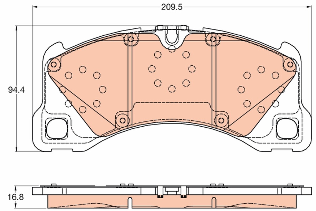 GDB2052 TRW Brake Pad Set, disc brake for PORSCHE