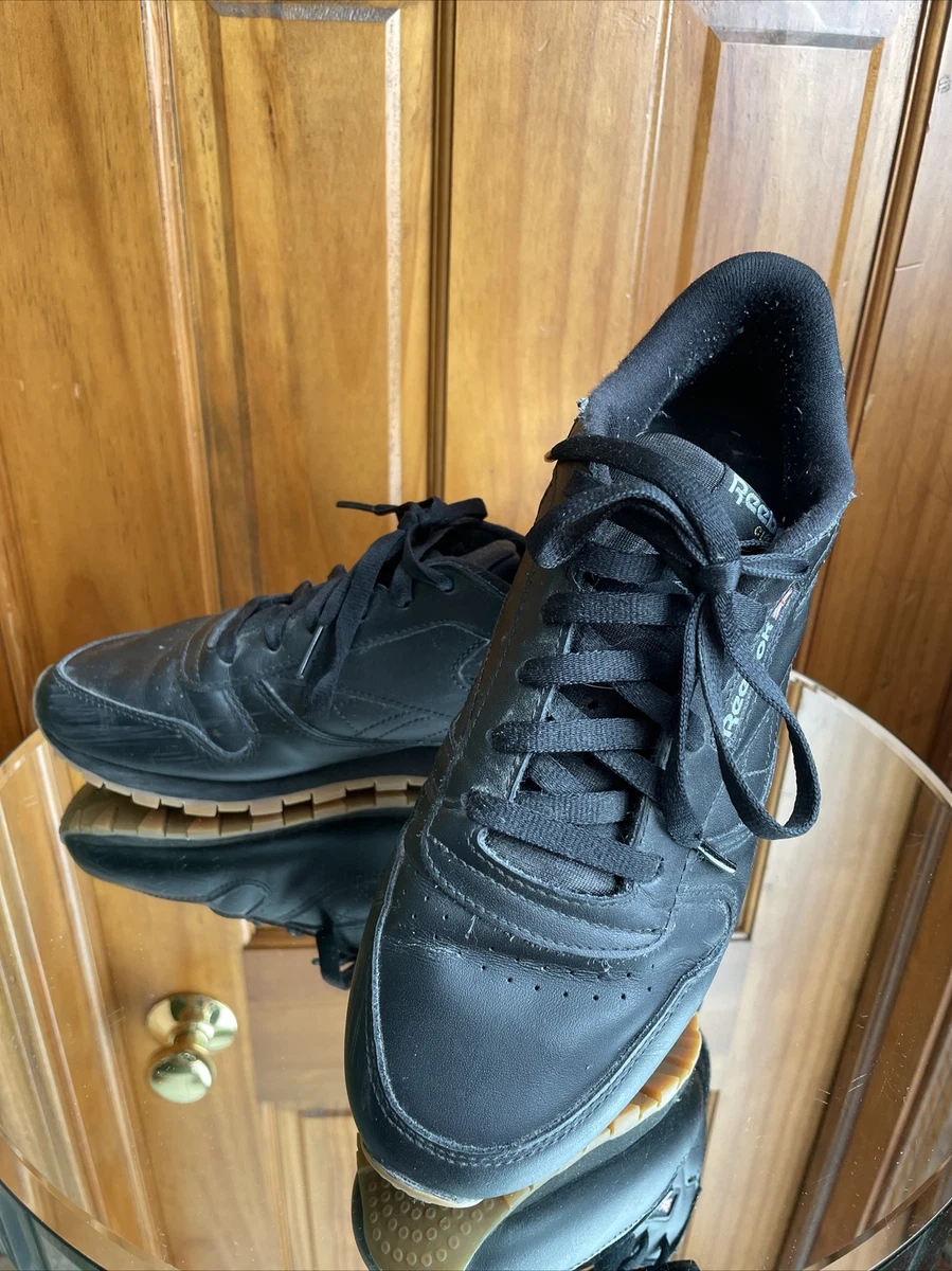 Lærerens dag forråde Pensioneret Reebok Classic Leather Black Gum Sole Casual Womens Shoes Sneakers | eBay