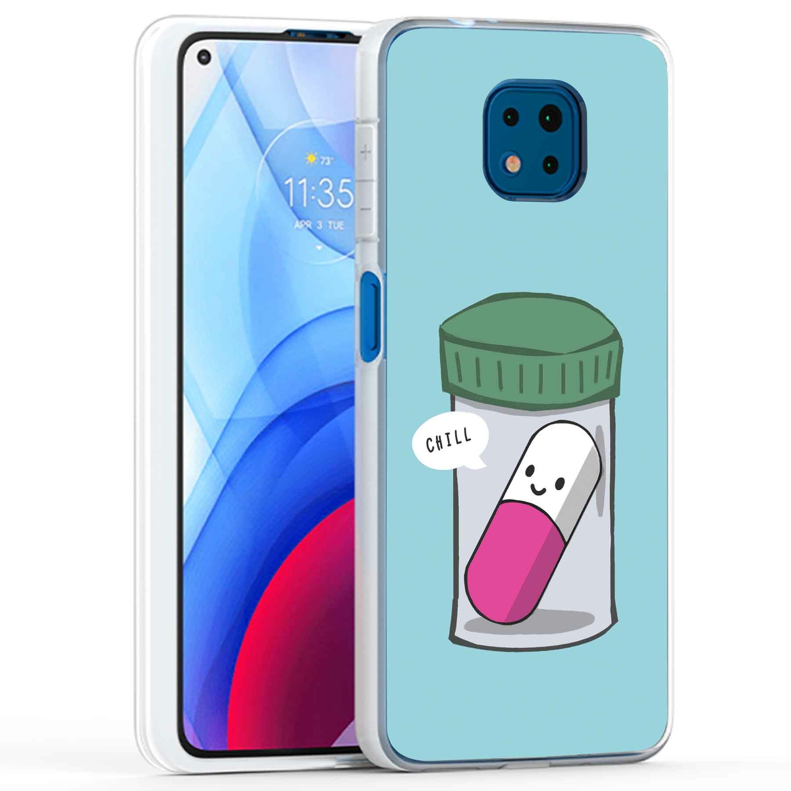 Phone Case Cover for Motorola Moto G Power 2021,Chill Pill Chill Print, USA