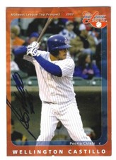 Wellington Castillo Signed 2007 Grandstand Midwest League Top Prospect Card