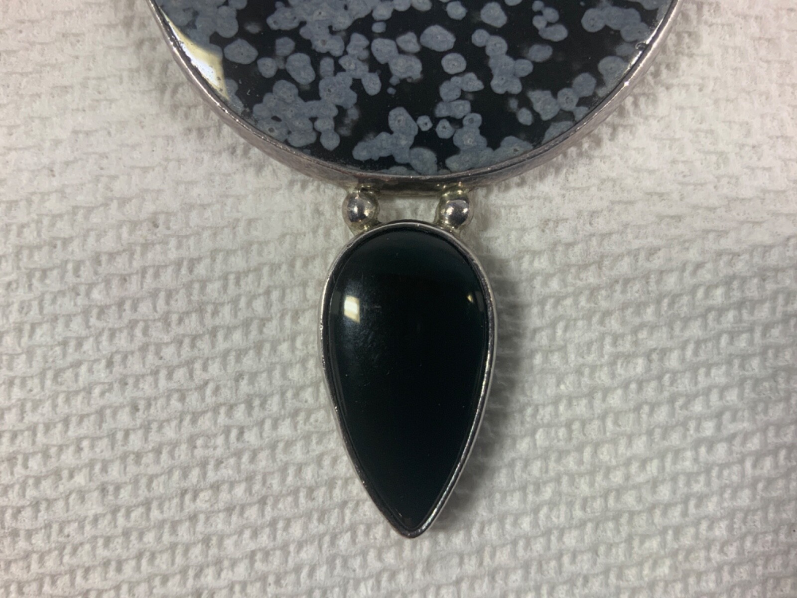 Obsidian Solid Sterling Silver Custom Pendant - image 3