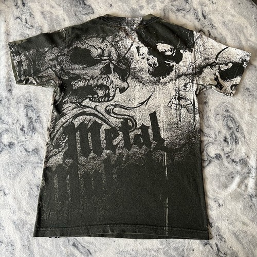 Camiseta De Colección Metal Mulisha Y2K AOP Grunge Alternativa Estilo Aflicción Camiseta S - Imagen 9 de 12