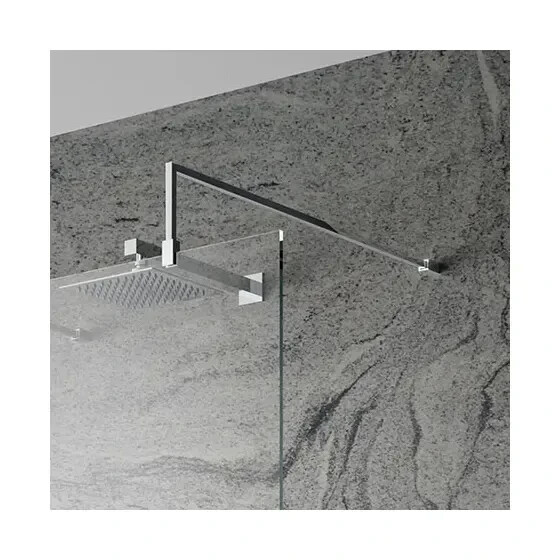 Wetroom Shower Glass Support Arm Bar 1000mm for 8mm Screen Brushed