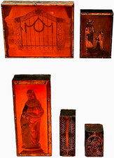 5 Matrizen Kupfer 19. Jh. Religion Heilige Muttergottes Tor S&auml;hmann H&ouml;he 5-13 cm
