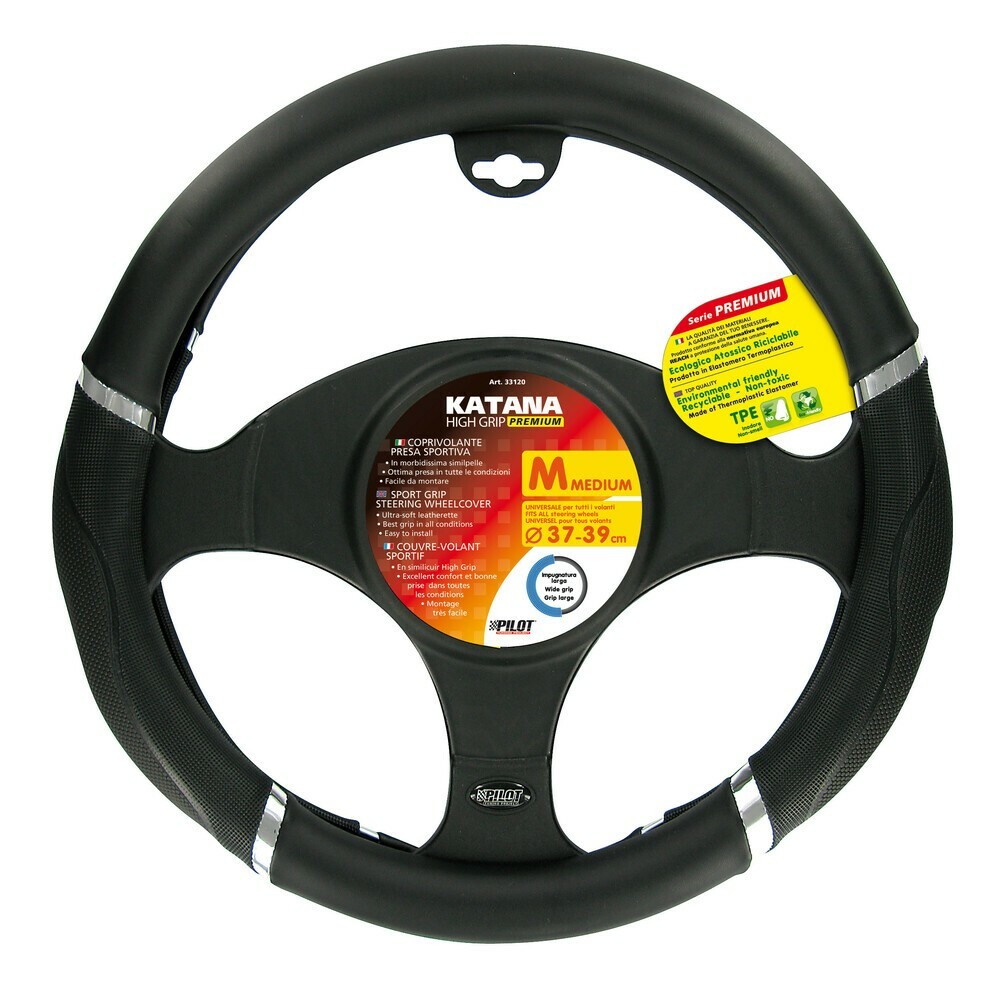 Coprivolante auto universale in similpelle ergonomico Katana 37-39cm