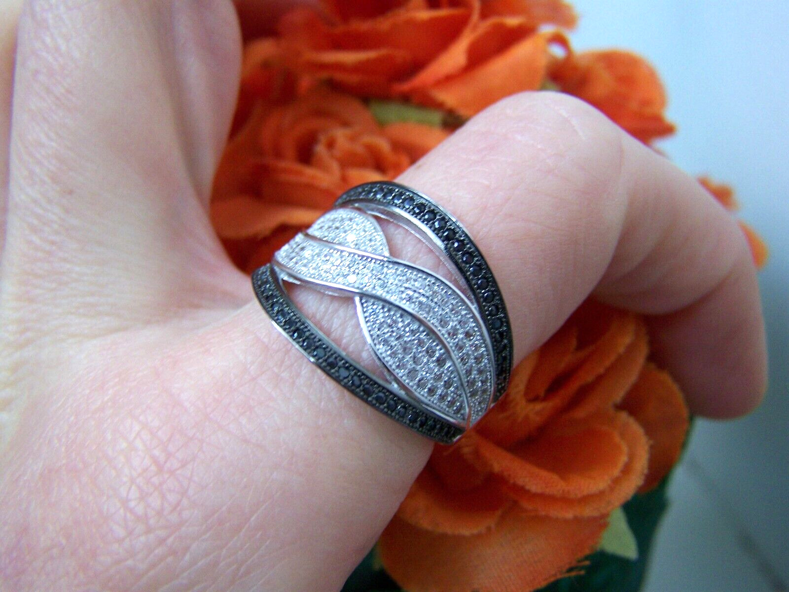 GORGEOUS SOLID STERLING SILVER SIMULATED DIAMOND … - image 8